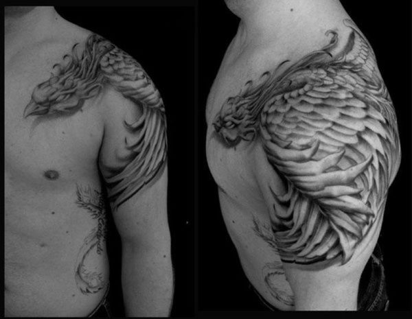 Wonderful Flying Phoenix Tattoo