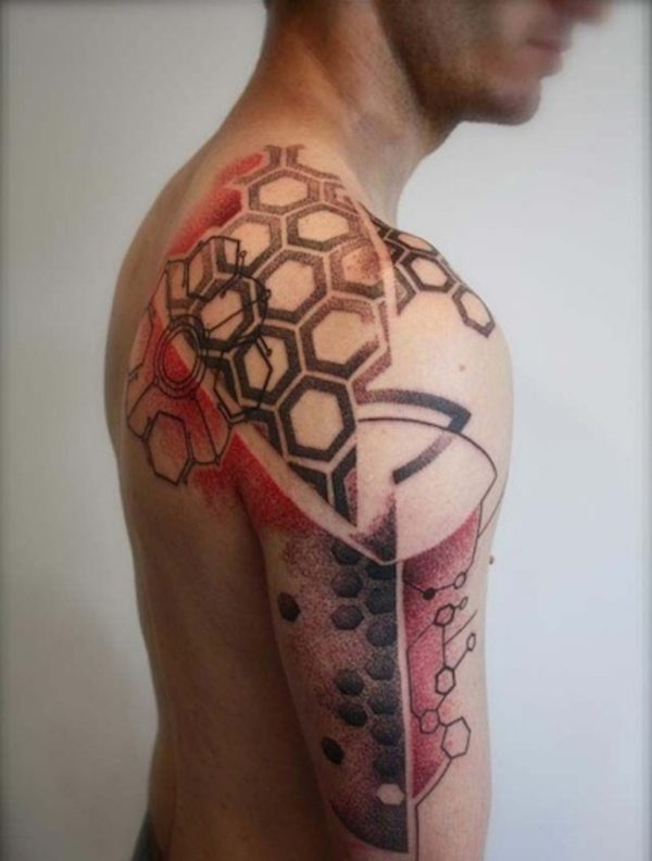Wonderful Geometric Shoulder Tattoo
