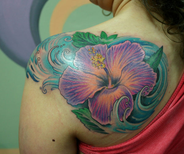 Wonderful Hibiscus Flower Tattoo !