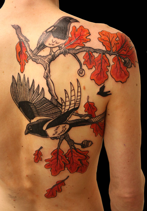 Wonderful Japanese Birds Tattoo