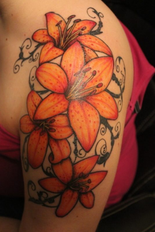 Wonderful Lily Tattoo Design