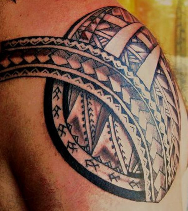 Wonderful Maori Tattoo On Left Shoulder