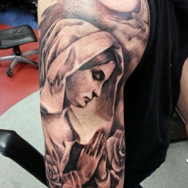 Wonderful Mother Mary Tattoo Design