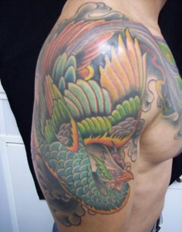 Wonderful Phoenix Tattoo On Shoulder