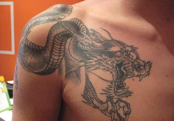Wonderful Shoulder Dragon Tattoo
