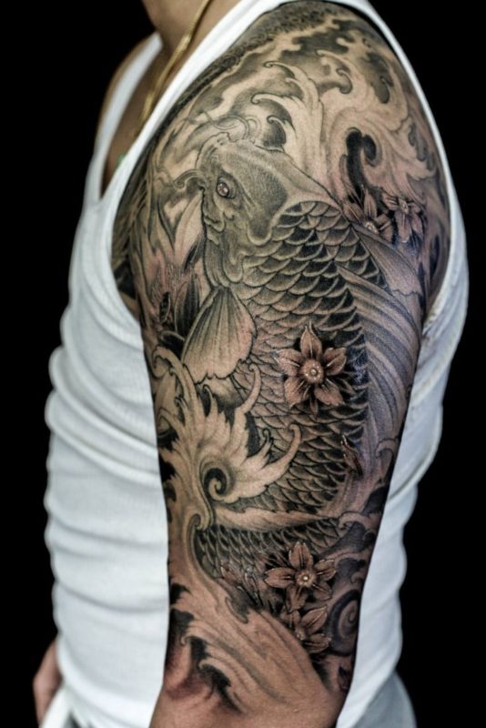 Wonderful Shoulder Fish Tattoo