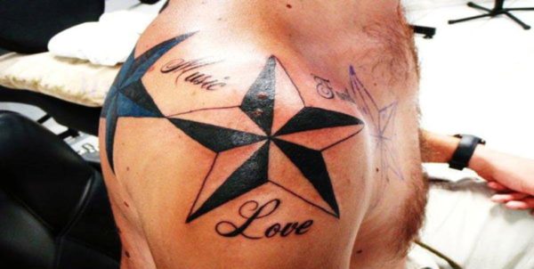 Wonderful Star Shoulder Tattoo Design