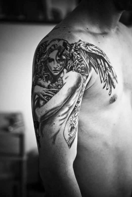 Wonderful Tattoo Of Angel