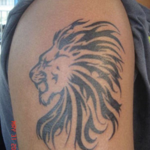 Wonderful Tribal Lion Tattoo Design