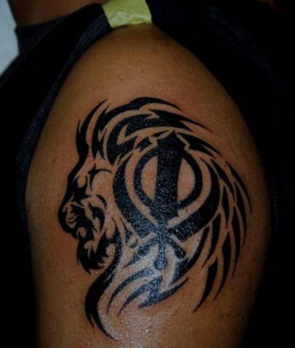 Wonderful Tribal Lion Tattoo