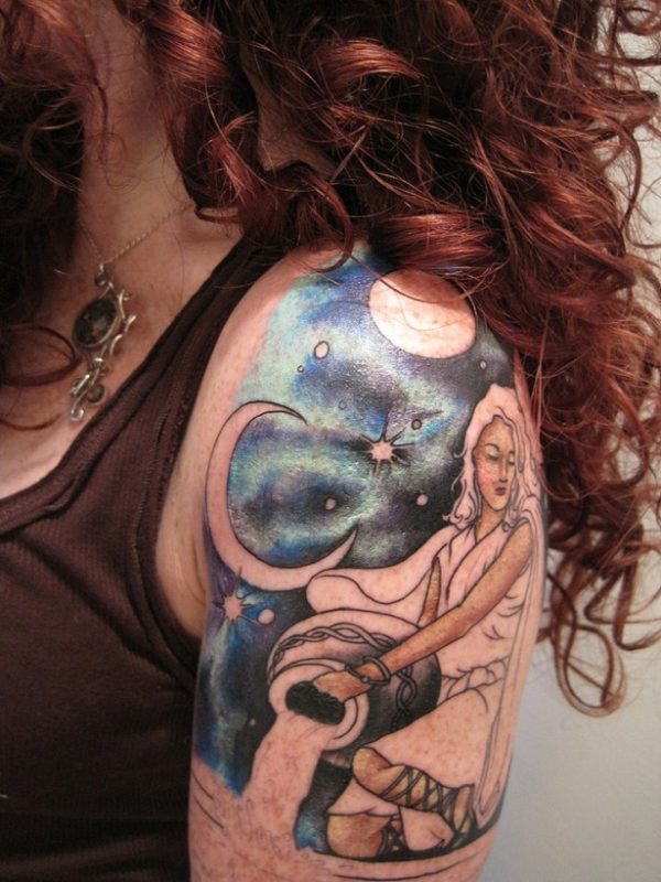 Wonderful Virgo Shoulder Tattoo