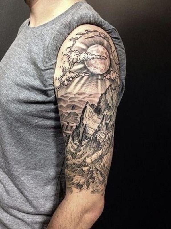 Wonderful Cloud Shoulder Tattoo Design