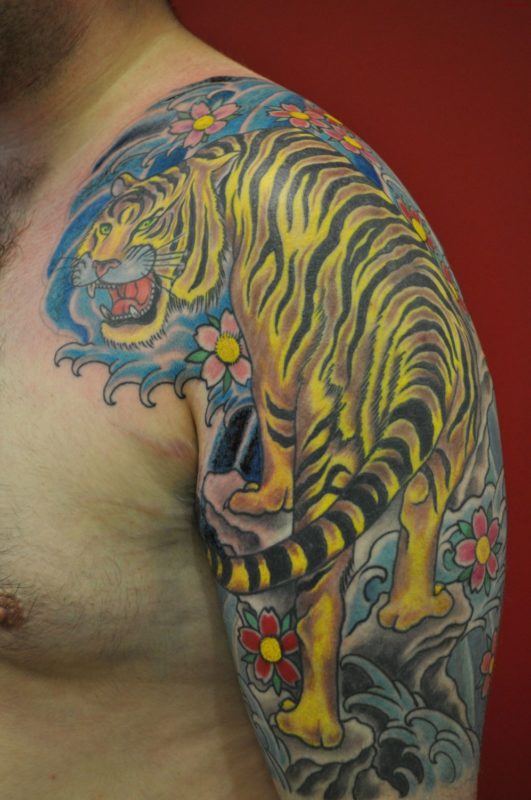 Yellow Tiger Tattoo
