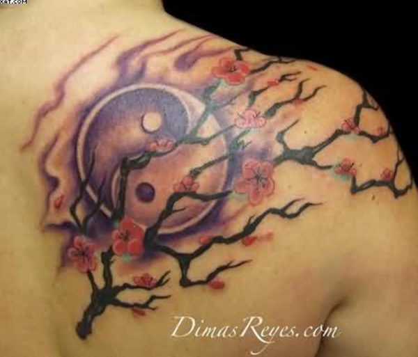 Yin Yang Blossoms Tattoo