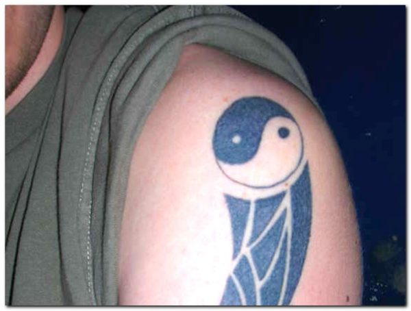 Yin Yang Tattoo For Shoulder