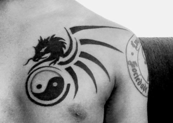 Yin Yang Traditional Tattoo