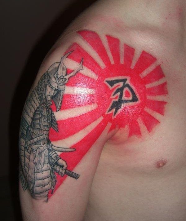 Samurai Rising Tattoo On Shoulder