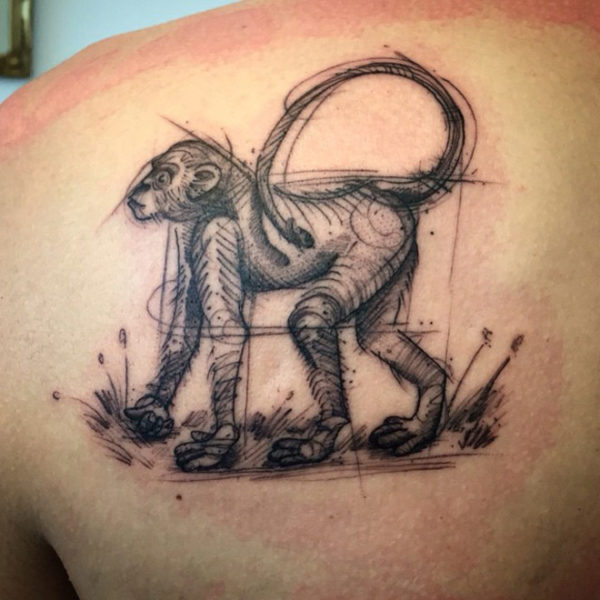 Black Monkey Tattoo Design