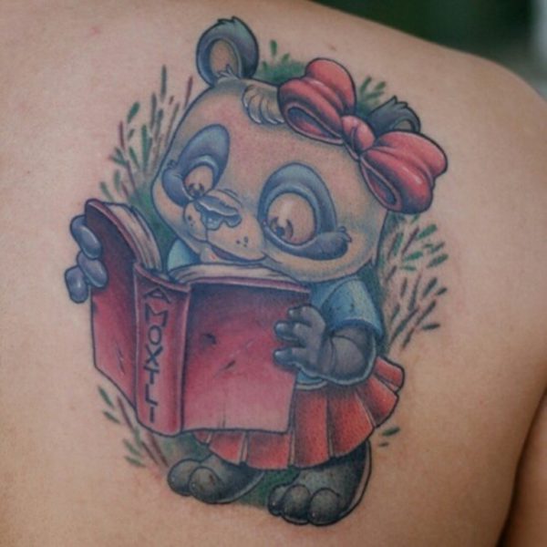 Cute Panda Tattoo On Shoulder