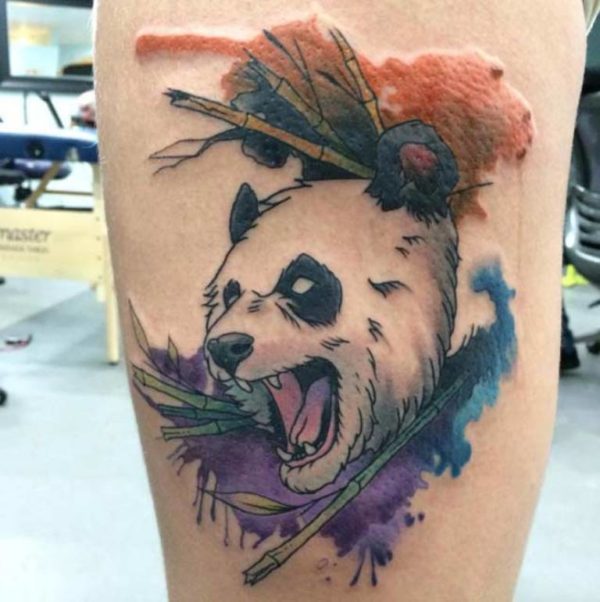 Fantastic Panda Shoulder Tattoo