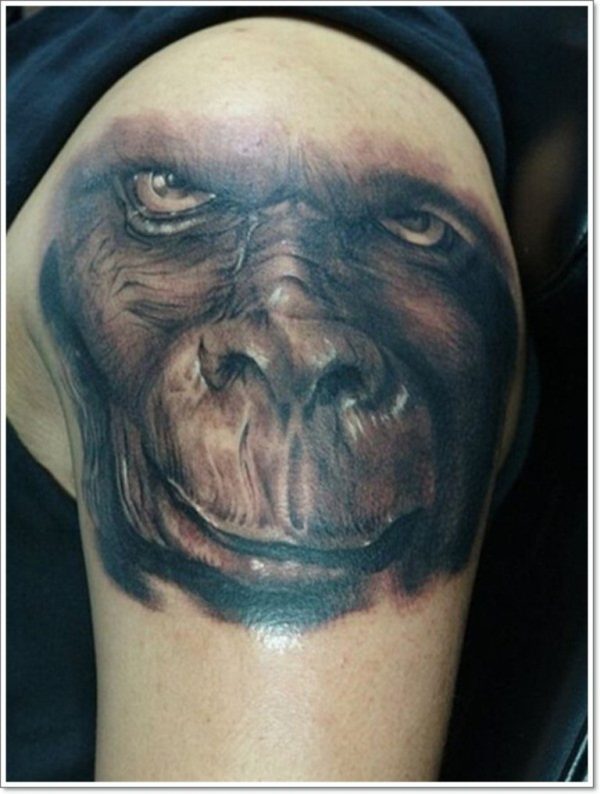 Monkey Face Tattoo