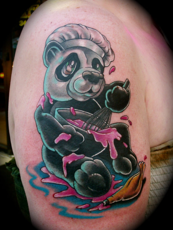 Panda Bear Shoulder Tattoo