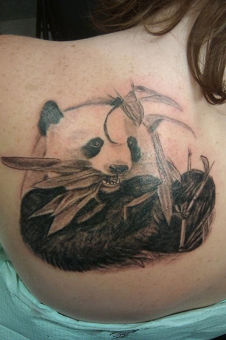 Stunning Panda Shoulder Tattoo