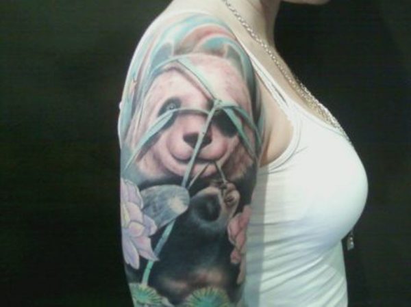 Sweet Panda Shoulder Tattoo