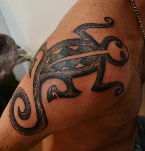 Tribal Monkey Shoulder Tattoo Design